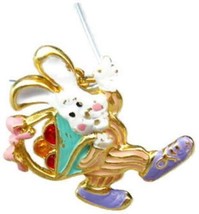 Cartoon Easter Rabbit Bunny Brooch Collar Pin Badge Basket - £6.67 GBP