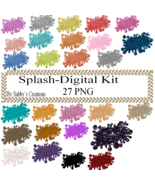 Splash Digital Kit-Jewelry Tag-Clipart-Art Clip-Gift Tag-T shirt-Digital... - $37.17 MXN