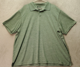Haggar Polo Shirt Men 2XL Green Polyester Short Casual Sleeve Logo Slit Collared - £13.08 GBP