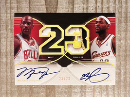 Michael Jordan Lebron James Dual Signature Style Autograph Facsimile RP Card - £2.55 GBP