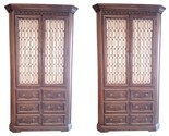 Mid-Century Tall Oak Armoire Wardrobe Cabinets-A Pair - $3,746.25