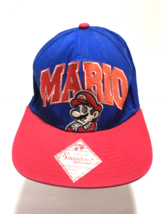 Super Mario Hat Cap Red Blue 2013 Nintendo Embroidered Front &amp; Back Snapback - £22.44 GBP