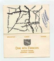Dine With Francois Advertising Card San Diego California 1950's - $17.82