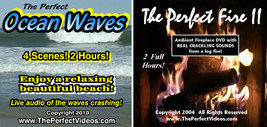 (2) DVD Combo Set The Perfect Fire 2 Virtual FIREPLACE &amp; Ocean Waves Beach Video - $14.24