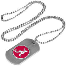 Alabama Crimson Tide Dog Tag Necklace with a embedded collegiate medallion - $15.00