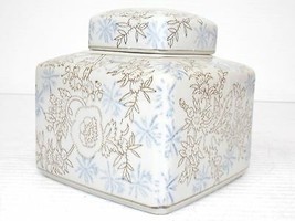 Decorative Chinese Porcelain Floral Ginger Jar Tea Caddy - £16.06 GBP
