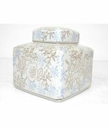 DECORATIVE CHINESE PORCELAIN FLORAL GINGER JAR TEA CADDY - £15.52 GBP