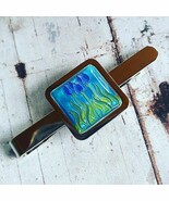 Unique ART NOUVEAU BLUE TULIPS TIECLIP victorian TIE bar slide MENS vint... - $10.12