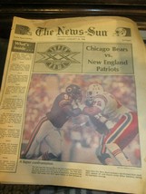 The News Sun January 24 1986 Super Bowl Section Chicago Bears Vs New England Pat - £15.66 GBP