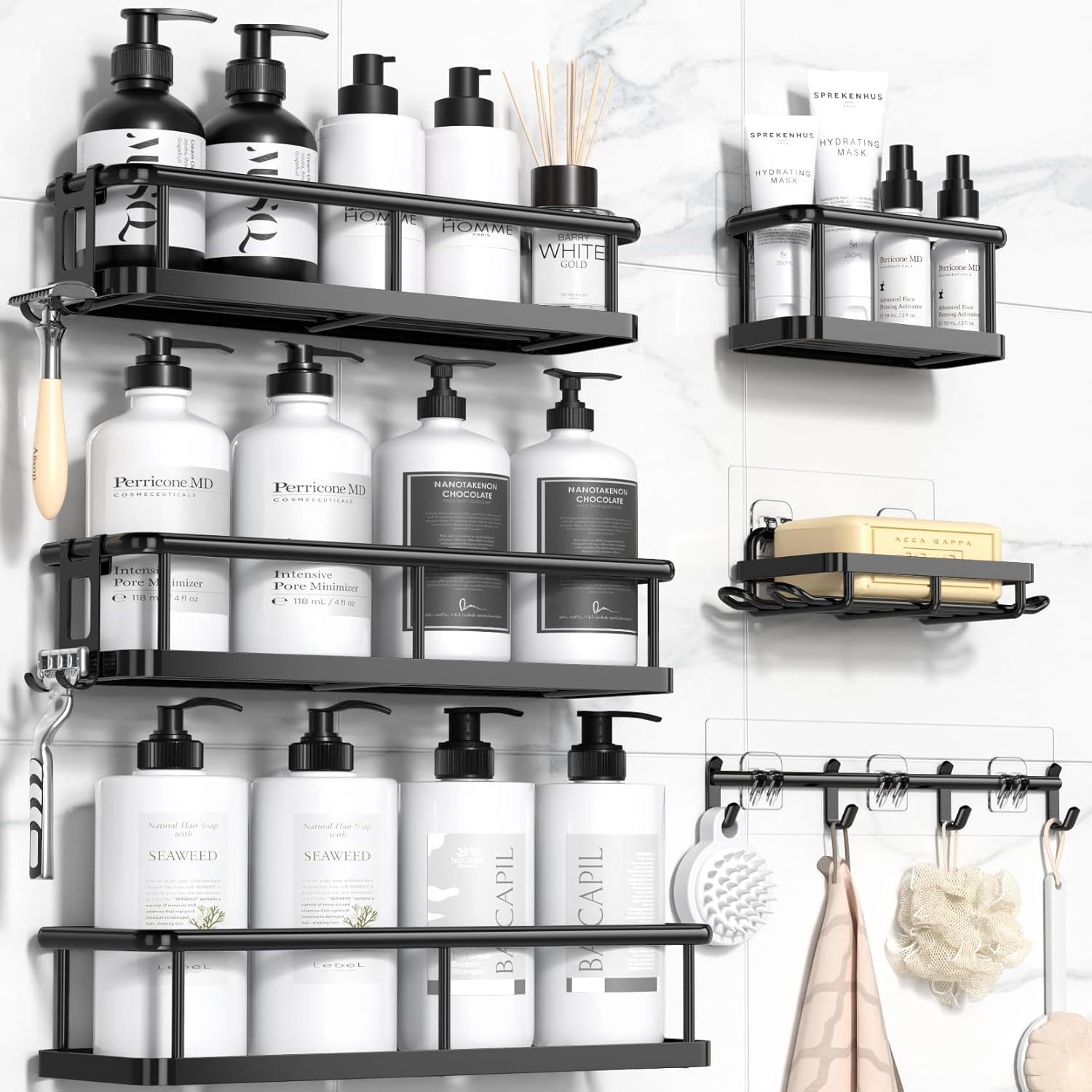 Yasonic Shower Caddy, 6 Pack Large Capacity Shower Organizer With Soap H... - $33.96