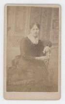 Antique CDV Circa 1870s Beautiful Young Woman Posing in Dress Harlan Eaton, OH - £7.46 GBP