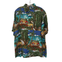 Royal Creations Men’s Hawaiian Woodie Button Up Camp Shirt Size Large - £7.58 GBP