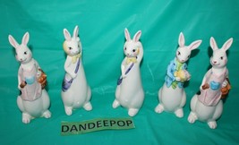 6 Piece Vintage Flomo Ceramic Bunnies Rabbits Figurines - £27.86 GBP