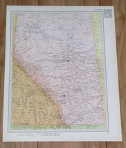 1951 Original Vintage Map Of Alberta Edmonton Calgary / Saskatchewan / Canada - £16.78 GBP