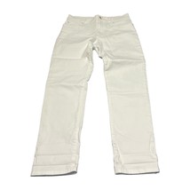 Ann Taylor Jeans Women&#39;s 6 White Denim High-Rise 5-Pockets Straight Leg Zip Fly - £16.64 GBP