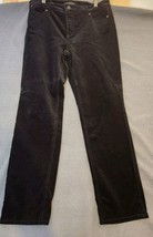 Talbots Flawless Five Pocket Straight Leg Corduroy Jeans Solid Black Sz 10P - $19.75