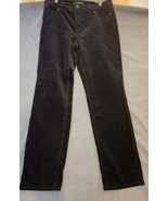 Talbots Flawless Five Pocket Straight Leg Corduroy Jeans Solid Black Sz 10P - $19.75