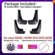 4 PCS Front Rear Car Mudflaps for  NX NX200 NX300 2018~2019 Fender Mud Guard Fla - £138.37 GBP