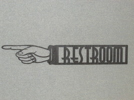  Large 24&quot; RESTROOM LEFT POINTING FINGER Laser Cutout Wall SIGN  - £27.42 GBP