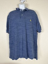 Polo Ralph Lauren Blue Heavy Knit Polo Shirt Short Sleeve Mens XXL 2XL - $16.54