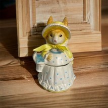 Easter Bunny Lady Rabbit Bunny Ceramic Figurine Japan Department 56 Basket - £27.12 GBP