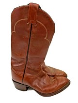 Tony Lama Boots Cowboy Western Chocolate Brown Leather Size 7 Mens 5084  - $59.35