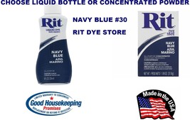 NAVY BLUE color #30 RIT Fabric DYE chOOse Liquid Bottle or Powder Concentrate 30 - £13.12 GBP+