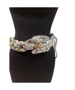 Vintage 3&quot; wide Gold Silver Metallic Braided Rope Macrame Belt 45&quot; long OS - $47.86 CAD