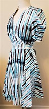 Diane Von Furstenberg Indra Dress Sz- S Tie Dye Rain  100% Cotton - £94.37 GBP
