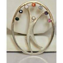 MODERNIST 925 STERLING SILVER HAPPY MAN  MULTI-GEM BROOCH PENDANT SKY - $642.45 MXN