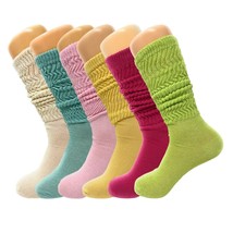 6 Pairs Pack Colorful Slouch Socks for Women with Thin Sole Size 9-11 - £14.88 GBP