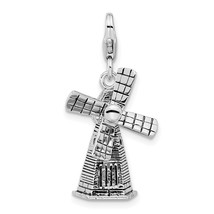 Sterling Silver Windmill Lobster Clasp Charm Jewerly 30mm x 14mm - £25.94 GBP