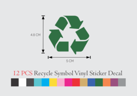 12 PCS Recycle Symbol Vinyl Decal Sticker Renew and Reuse 2Inch set - £9.74 GBP+