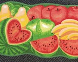 EXTRA LONG PRINTED NYLON RUG RUNNER, 18&quot;x48&quot; WATERMELONS &amp; FRUITS, shape... - $22.76