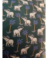 Jim Thompson Mens 100% Silk Tie Green with Elephants Palm Trees - £20.98 GBP