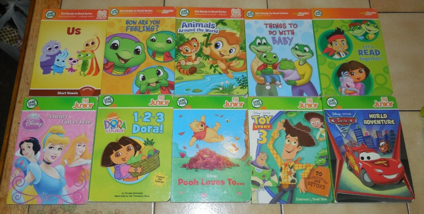 lot of 10 Leap Frog Tag Junior Board Books Pooh Dora Princess Toy Story ... - $34.95
