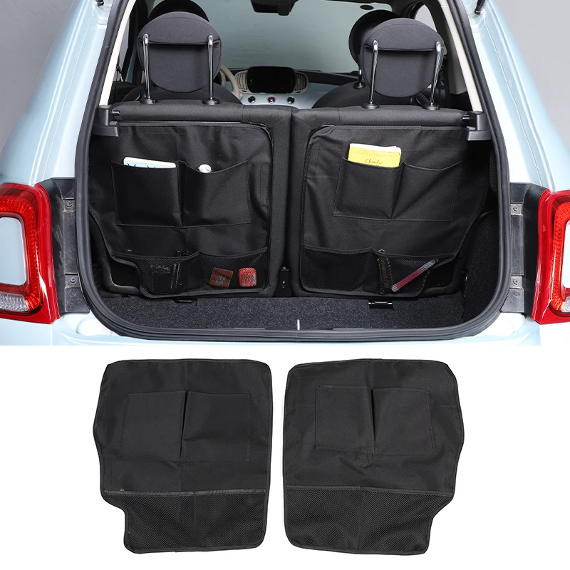 For Fiat 500 2007-2024 Car Rear Seat Back Storage Bag Multi Hanging Nets Pocket - £49.26 GBP+