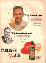 1950 Carlings Red Cap Ale Beer Vintage Print Ad 50s Cold Jack Kramer Ten... - $25.05