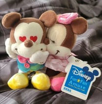 NWT Disney Fun Fan Amuse Sega Mickey Minnie Heart Kiss MN16656 2007 Plush 5.5&quot; - £40.21 GBP