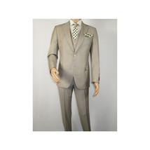Men Suit BERLUSCONI Turkey 100% Italian Wool Super 180's 3pc Vested #Ber13 Beige image 5