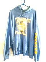 Chargers Powder Blue Football Hoodie Hooded Sweatshirt Mens Size 3XL Gildan Tag - £26.00 GBP