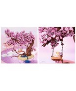 Romantic Sakura Bear Swing Building Blocks Creative Luminous Bricks Mode... - $38.28 CAD