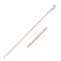14k Rose Gold Classic Box Chain 0.8mm Wdith 16&quot;-24&quot; Inch Length Necklace - £185.15 GBP+