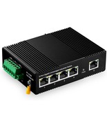 5 Port Gigabit Din Rail Industrial Ethernet Switch 4 Ports and 1 Uplink ... - £83.51 GBP