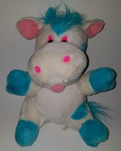 VTG Cow Horse Hippo Plush Stuffed Animal Blue White Pink Wonder Toys 199... - £19.83 GBP