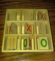 Travel Portable Wood Tic Tac Toe Game Board Xs &amp; Os - $9.99