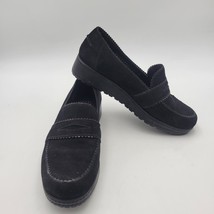 Stuart Weitzman Black Suede Platform Loafer Size 7 M Spain - $65.99