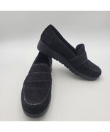 Stuart Weitzman Black Suede Platform Loafer Size 7 M Spain - $92.60 CAD