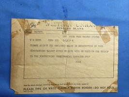 Richard Nixon ORIGINAL Western Union Telegram 1953-61 OFFICE OF VICE PRE... - $135.75 CAD