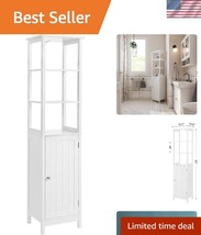 Stable and Stylish White Floor Cabinet with Open Shelves - Perfect for A... - £113.79 GBP